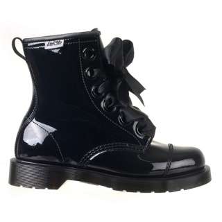 Dr Martens Womens Boots Grace Bow Capper Black Patent Lamper 14105001 