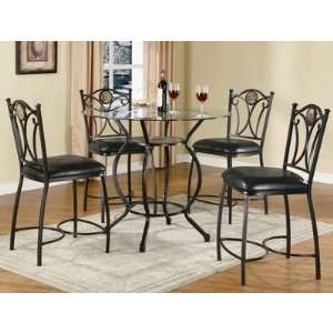  Starks Counter Height 5 Piece Dining Table Set in Black 