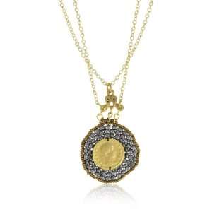   St. Tropez Silver and Gold Glass Bead, Gold Coin Necklace Jewelry
