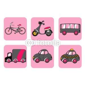   Wall Decals   Transportation Icons   Removable Graphic