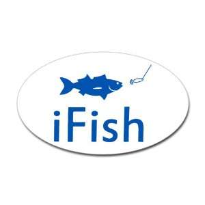  Sticker (Oval) iFish Fishing Fisherman 