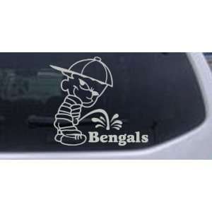 Pee On Bengals Car Window Wall Laptop Decal Sticker    Silver 18in X 