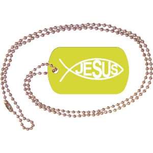  Jesus Fish Gold Dog Tag with Neck Chain: Everything Else