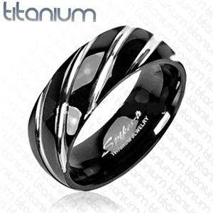 Black Titanium Mens Wedding Band Ring Size 9  