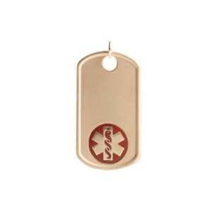  10 Kt Gold Filled Medical ID Dog Tag Red: Jewelry