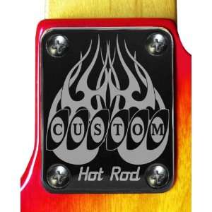  Hot Rod Flames Chrome Engraved Neck Plate: Musical 