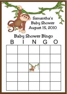 Monkey Bingo or Word Scramble Baby Shower Games  