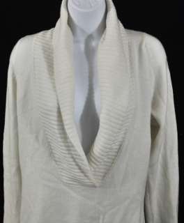 Kirkland Womens Long Sleeve Cashmere Shawl Collar Sweater Ivory Size 