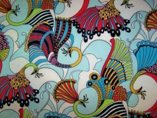   PEACOCK PRINT POLYESTER LYCRA STRETCH ITY FABRIC 1 YARD18 INCHES