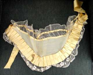 antique VICTORIAN SILK BED or DAY CAP w/LACE  