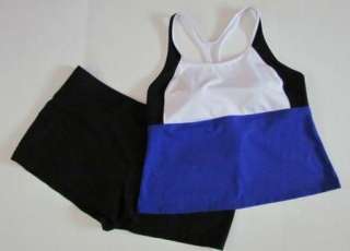JAG New Blue Black White Tankini Swim Suit Shorts 2XL  