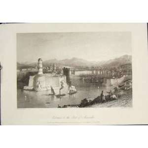  Port Marseilles France Allom Antique Print Fine Art: Home 