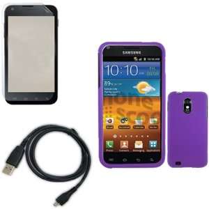  iFase Brand Samsung Epic Touch 4G D710 Combo Rubber Purple 