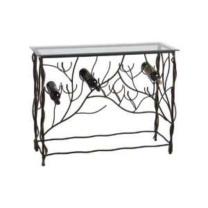 Wine Table With Ten Bottle Lower Wine Rack Iron and Glass 