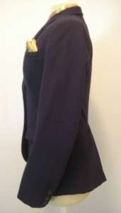 Sexy/Powerful Womens Vintage Navy Blue Wool Tailored Pant Suit  