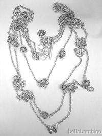 LOIS HILL STERLING SILVER 3 TIER FLORAL NECKLACE  