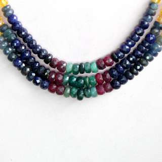 BEST SPARKLING AAA 532.00 CTS NATURAL RUBY, EMERALD & SAPPHIRE BEADS 