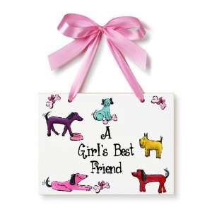  Pink Dogs Room Plaque Baby