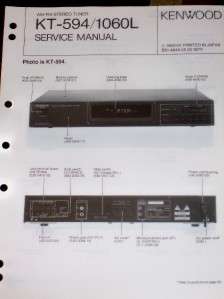 Kenwood KT 594/1060L Stereo Tuner Service Manual  