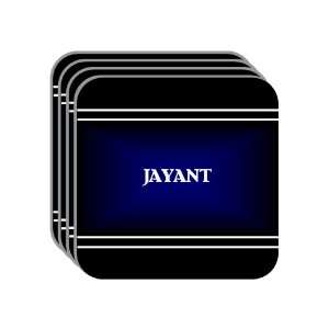Personal Name Gift   JAYANT Set of 4 Mini Mousepad Coasters (black 