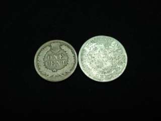 1890 Liberty Head Nickel &1880 Indian Head Cent  