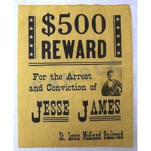  Jesse James Reward Poster
