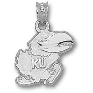  University of Kansas JHAWK 1/2 Modeled Pendant (Silver 