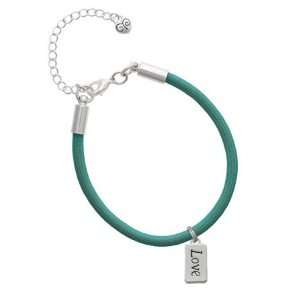  Love Charm on a Teal Malibu Charm Bracelet: Jewelry