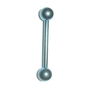   23 Titanium Tongue Ring will not lose its Ice Blue Color: Jewelry