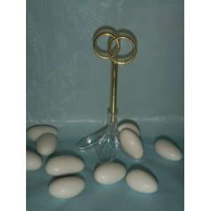  24 Jordan Almond Plastic Candy Holder with Double Wedding 