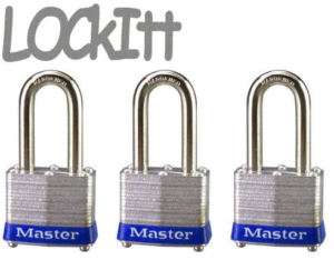 Masterlock 3TRILF Keyed Alike padlock set   3 locks same key 