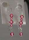  Crystal *Pink Awareness Crystals 2* on Silver Plated Kidney Earwires