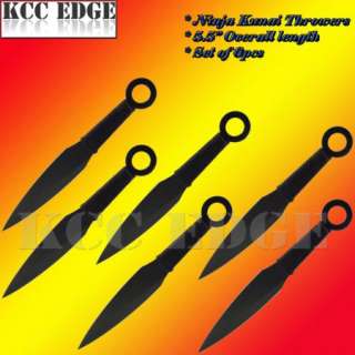   Set of 6pcs Black NINJA KUNAI Throwing Knife Set w/ Sheath 80886BK