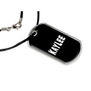  Kaylee   Name Military Dog Tag Black Satin Cord Necklace 