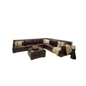  Top Grain Saddle Leather Sectional Sofas, 2 Piece: Home & Kitchen