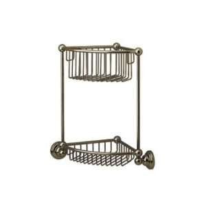  Wall Mounted Two Tier Corner Basket: Home & Kitchen