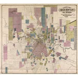  1895 map Landowners, Houston, Texas