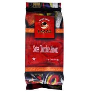  Lacas Coffee Swiss Chocolate Almond Coffee Beans 12oz Bag 
