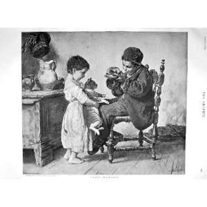    1894 Children Tempting Cat Mouse Trap Antonio Rotts