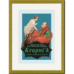  Gold Framed/Matted Print 17x23, Krupnik Tea The Original 