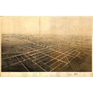    1868 birds eye map of city of Jackson, Michigan: Home & Kitchen