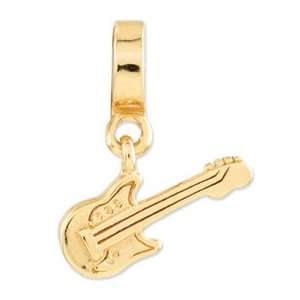   Sterling Silver Gold plated Reflections Electric Guitar Bead: Jewelry