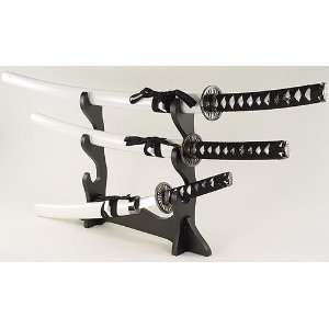  4pc Japanese White Classic Samurai Katana Sword Set 