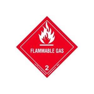 Flammable Gas Label, Worded, Vinyl, Roll of 500 Office 