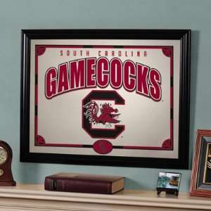  22 NCAA South Carolina Gamecocks Logo Framed Mirror: Home 