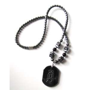   Hematite Necklace with Chinese Courage Symbol: Health & Personal Care