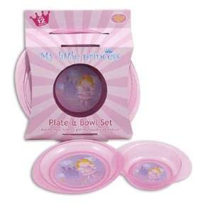  2pc My Little Princess Pink Plate & Bowl Set Kitchen 