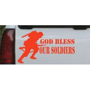 Red 28in X 16.0in    God Bless Our Soldiers Military Car Window Wall 