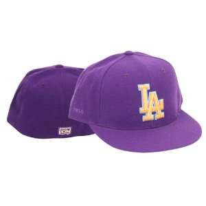   Purple / Orange Flat Bill Fitted Baseball Hat