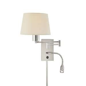  1 Light Swing Arm Wall Lamp w/ Reading Lamp: Home 